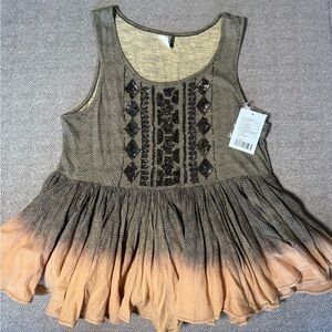 Anthropologie sequined ombré tank with ruffle ! Brand new with tags !